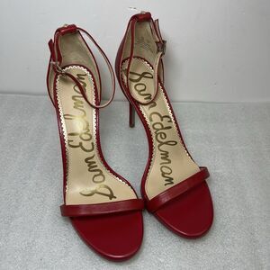 Sam Edelman Patti Ankle Strap 4.5" Ultra High Heel Red Sandals Women's Sz 9 New
